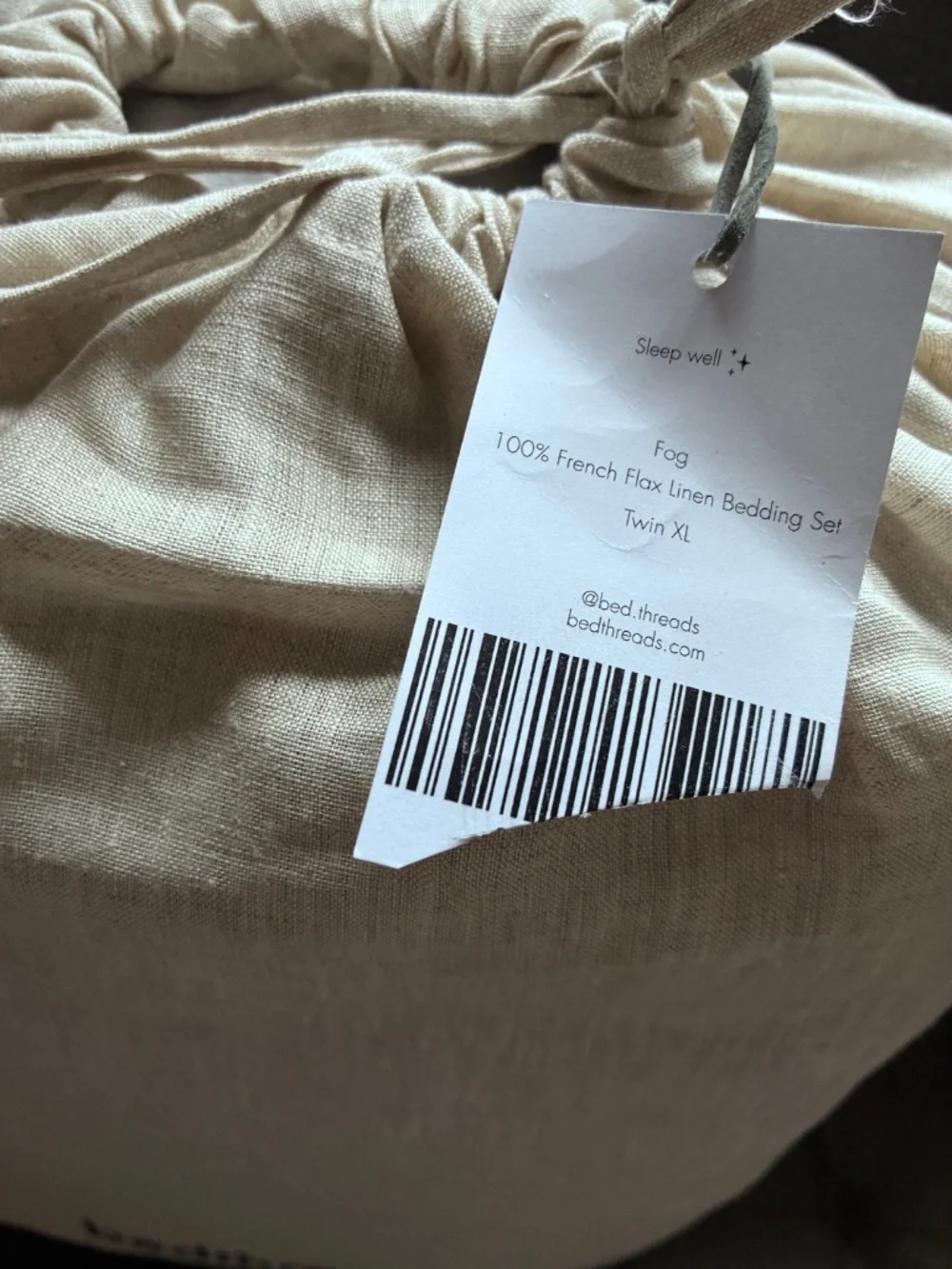 Bed Threads 100% Flax Linen Fog Bedding Set TWIN XL Duvet Sheet Pillowcases